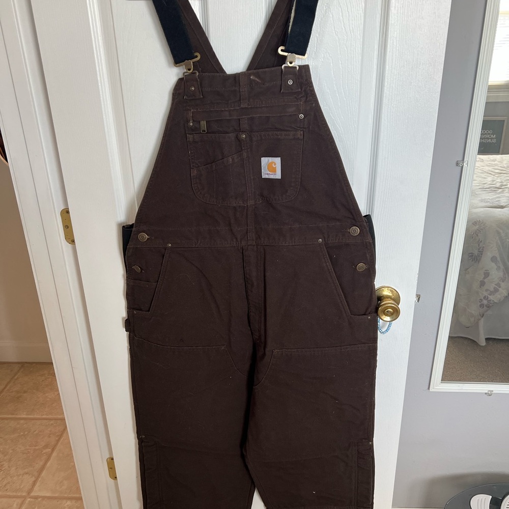 Carhartt Brown Quilted Overalls
